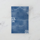 Carte De Remerciements Neige Bleue Blanc en amour Flocon de neige nuptial (Intérieur)