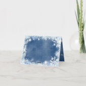 Carte De Remerciements Neige Bleue Blanc en amour Flocon de neige nuptial (Dos)