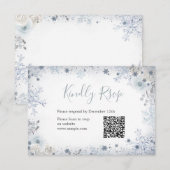 Carte De Remerciements Neige d'hiver dans l'amour Flocon de neige nuptial (Devant / Derrière)