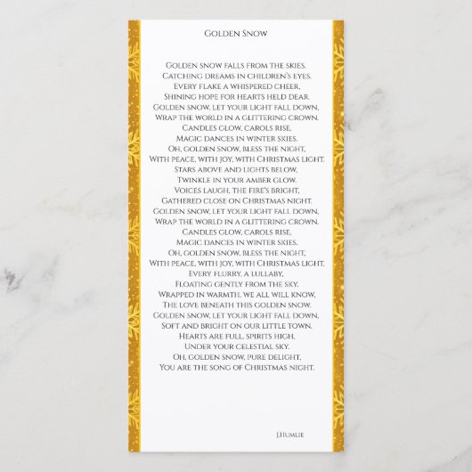 Carte De Remerciements Neige dorée (Devant)