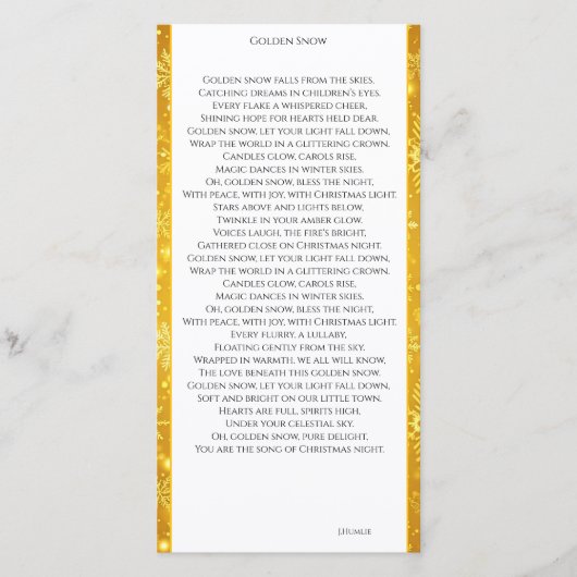 Carte De Remerciements Neige dorée (Devant)