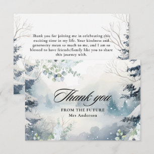 Carte De Remerciements Neige en amour bleu poussiéreux Enterrement de vie