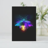 Carte De Remerciements Neon Firefly sur noir (Debout devant)