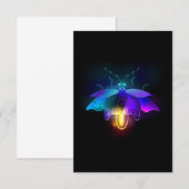 Carte De Remerciements Neon Firefly sur noir (Devant / Derrière)
