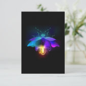 Carte De Remerciements Neon Firefly sur noir (Debout devant)