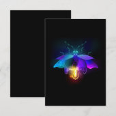 Carte De Remerciements Neon Firefly sur noir (Devant / Derrière)