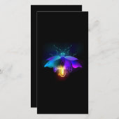 Carte De Remerciements Neon Firefly sur noir (Devant / Derrière)