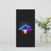 Carte De Remerciements Neon Firefly sur noir (Debout devant)