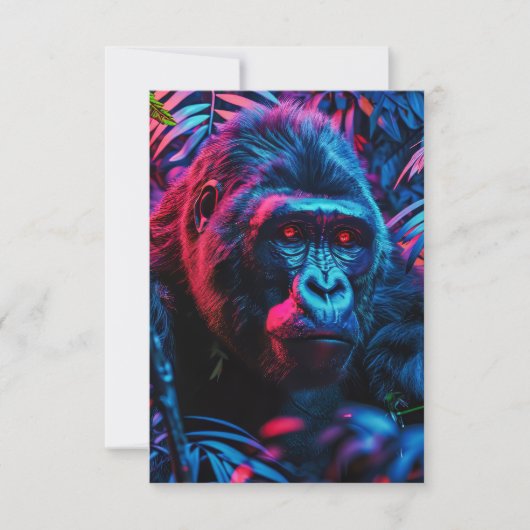 Carte De Remerciements Neon Gorilla (Devant)