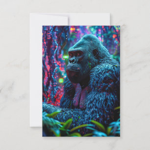 Carte De Remerciements Neon Gorilla