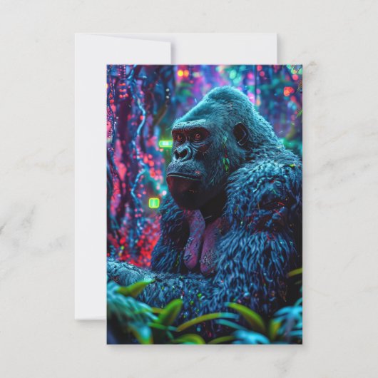 Carte De Remerciements Neon Gorilla (Devant)