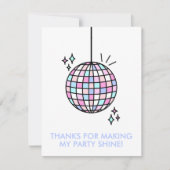 Carte De Remerciements Neon Super Disco Ball (Devant)