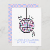 Carte De Remerciements Neon Super Disco Ball (Devant / Derrière)