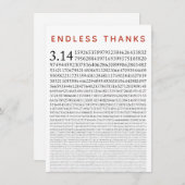 Carte de remerciements Nerd de Math Amusant, Numér (Devant / Derrière)