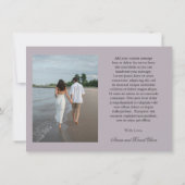 Carte De Remerciements Nettoyer Dusty Lilac Classic Mariage (Dos)