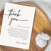 Carte De Remerciements Neutral Black and White Minimalist Wedding