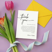 Carte De Remerciements Neutral Black and White Minimalist Wedding