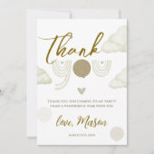 Carte De Remerciements Neutral Boho Cloud First Birthday Thank You (Devant)