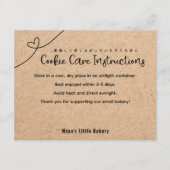 Carte De Remerciements Neutral Kraft Bakery Cookie Care Instructions (Devant)