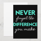 Carte De Remerciements Never Forget The Difference You Make (Devant / Derrière)