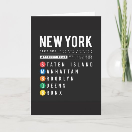 Carte De Remerciements New York 5 Boroughs (Devant)