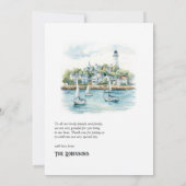 Carte De Remerciements Newport, Rhode Island Destination Wedding (Dos)