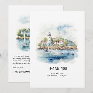 Carte De Remerciements Newport, Rhode Island Destination Wedding