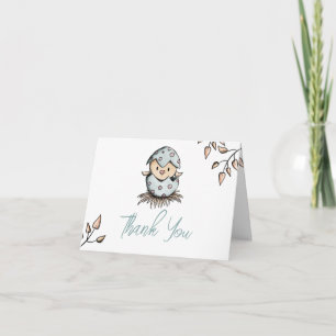 Carte De Remerciements Nid d'oiseau à l'aquarelle mignon