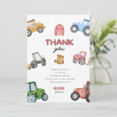 Carte De Remerciements N'importe quel âge Jour de tracteur aquarelle (Debout devant)