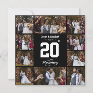 Carte De Remerciements N'importe quel collage de 10 photos pour anniversa