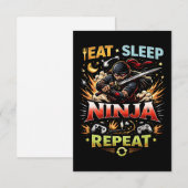 Carte De Remerciements Ninja Life Loop (Devant / Derrière)