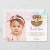 Noah's Ark Animals Girl Baptism Christening Photo