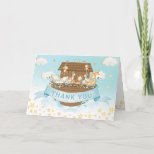 Carte De Remerciements Noah's Ark Cute Animaux Garçon Baby shower d'anniv