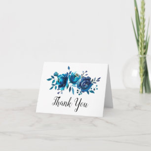 Carte De Remerciements Noces aux Pivoines Bleues