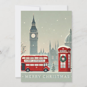 Carte De Remerciements Noël à Londres   Big Ben & Festive Londres