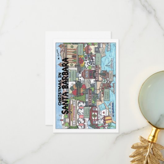 Carte De Remerciements Noël à Père Noël Barbara (Devant/Arrière en situation)