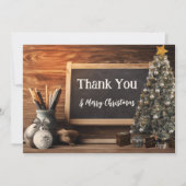 Carte De Remerciements Noël Chalkboard Appréciation de l'enseignant (Devant)
