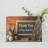 Carte De Remerciements Noël Chalkboard Appréciation de l'enseignant (Debout devant)