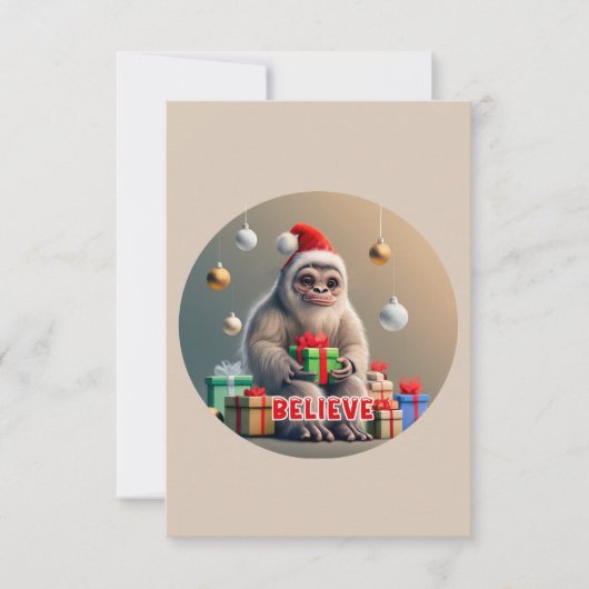 Carte De Remerciements Noël Croyez le Sasquatch Bigfoot (Devant)