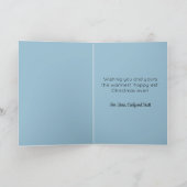 Carte De Remerciements Noël d'art populaire bleu (Intérieur)