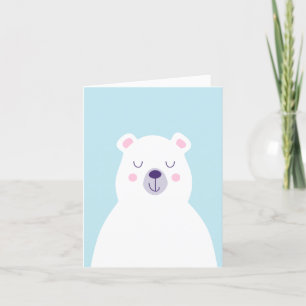 Carte De Remerciements Noël de l'ours blanc mignon