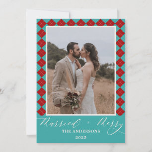 Carte De Remerciements Noël de mariage joyeux et marié