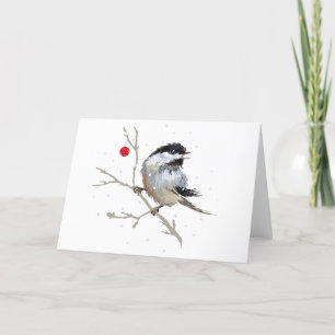 Carte De Remerciements Noël de poulet neigeux