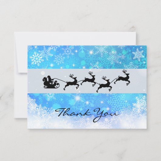 Carte De Remerciements Noël de Santa and his Flying (Devant)