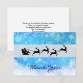 Carte De Remerciements Noël de Santa and his Flying (Devant / Derrière)