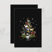 Carte De Remerciements Noël des chèvres Noël Chèvre de neige Noël (Devant / Derrière)