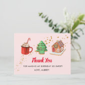 Carte De Remerciements Noël deux doux 2e anniversaire (Debout devant)