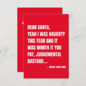 Carte De Remerciements Noël drôle (Devant / Derrière)