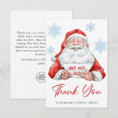 Carte De Remerciements Noël drôle Père Noël Reindeer (Devant / Derrière)