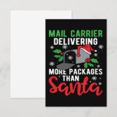 Carte De Remerciements Noël Funky Holiday Mailman Postman Dire (Devant / Derrière)